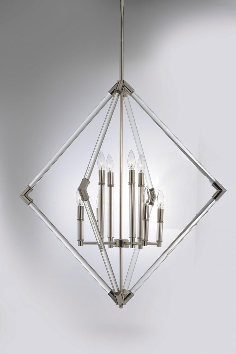 Maxim 16106CLPN Eight Light Pendant, Polished Nickel