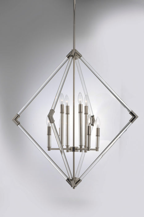 Maxim 16106CLPN Eight Light Pendant, Polished Nickel