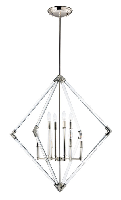 Maxim 16106CLPN Eight Light Pendant, Polished Nickel