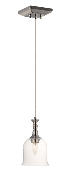 Maxim 20471CLPN One Light Pendant, Polished Nickel