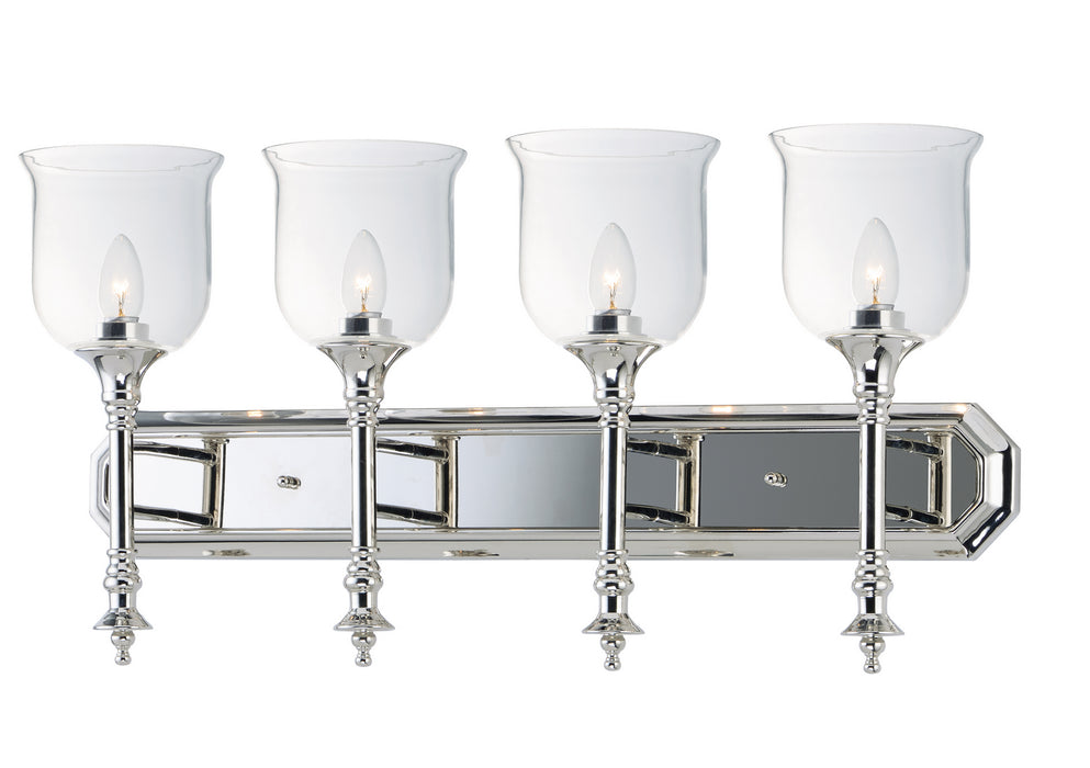 Maxim 20476CLPN Four Light Bath Vanity, Polished Nickel