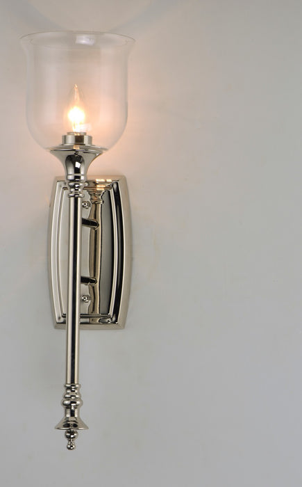 Maxim 20479CLPN One Light Wall Sconce, Polished Nickel