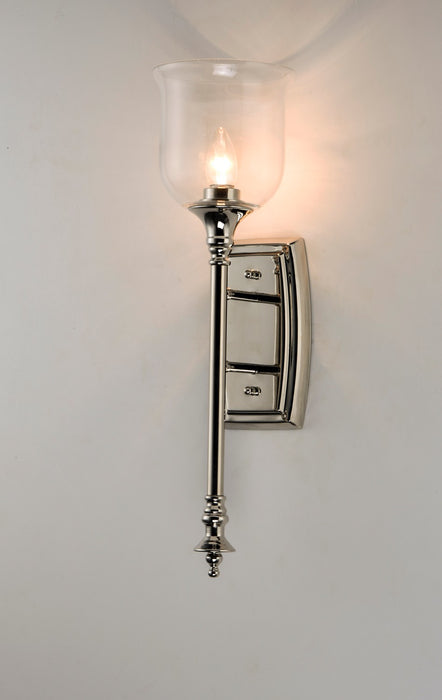 Maxim 20479CLPN One Light Wall Sconce, Polished Nickel
