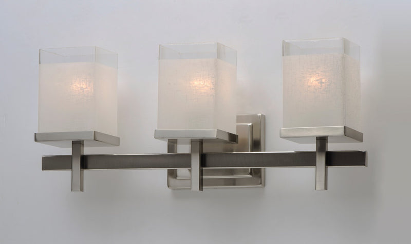 Maxim 2153LNSN Three Light Bath Vanity, Satin Nickel