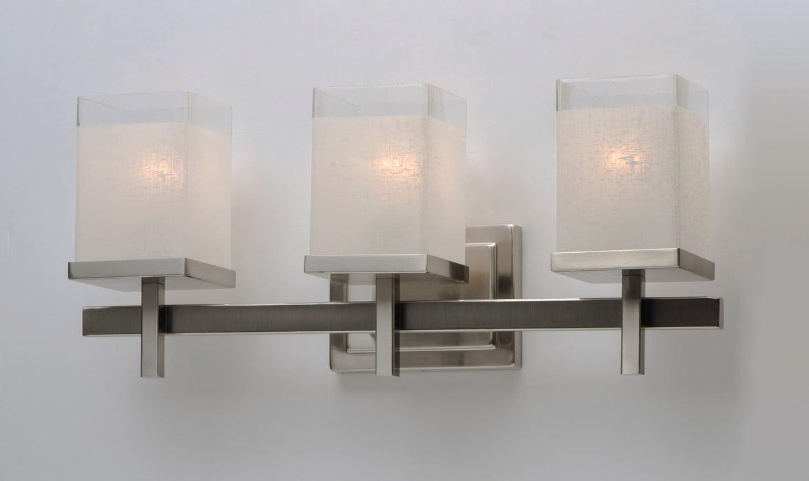 Maxim 2153LNSN Three Light Bath Vanity, Satin Nickel