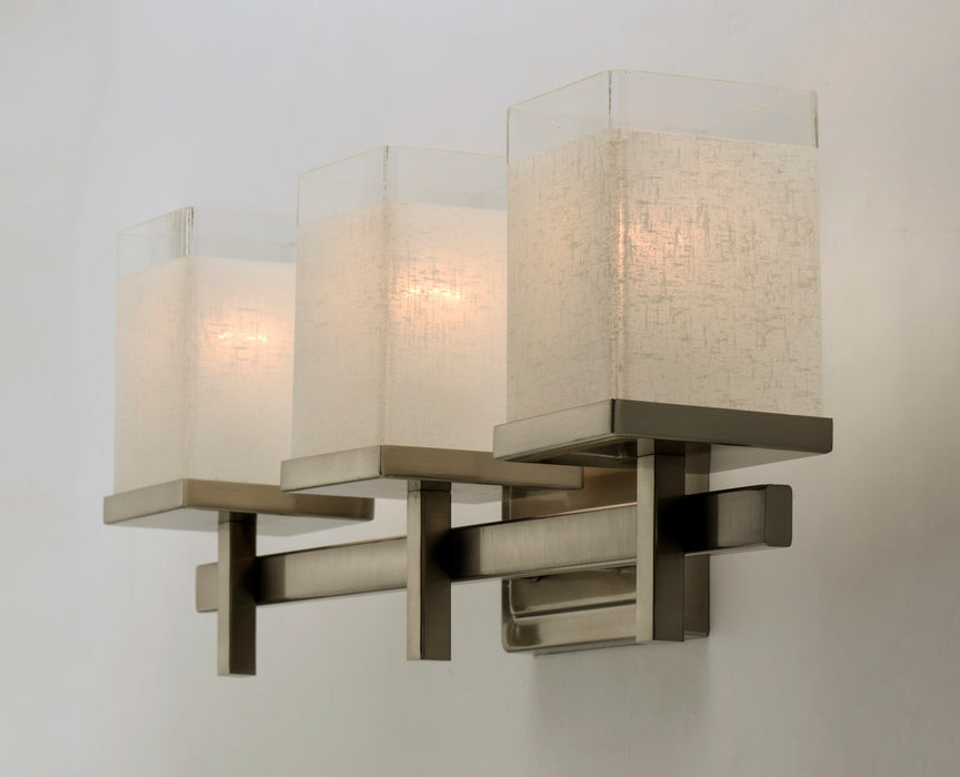 Maxim 2153LNSN Three Light Bath Vanity, Satin Nickel