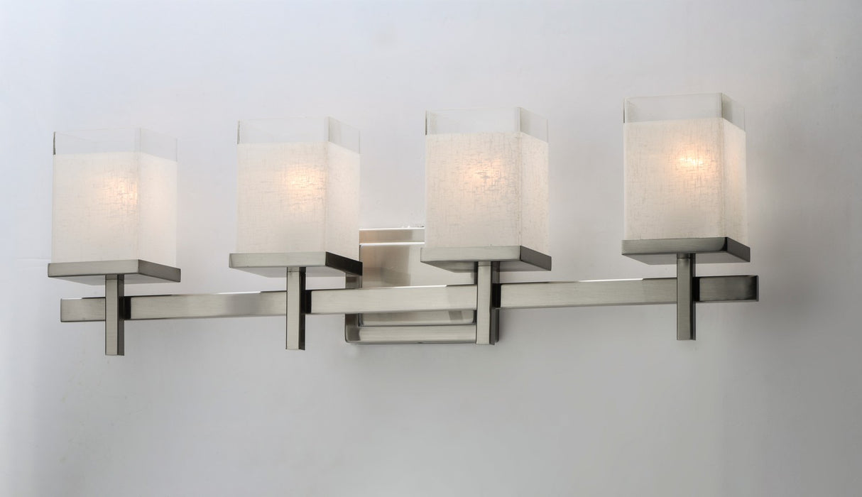 Maxim 2154LNSN Four Light Bath Vanity, Satin Nickel