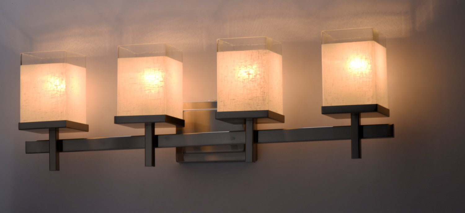 Maxim 2154LNSN Four Light Bath Vanity, Satin Nickel