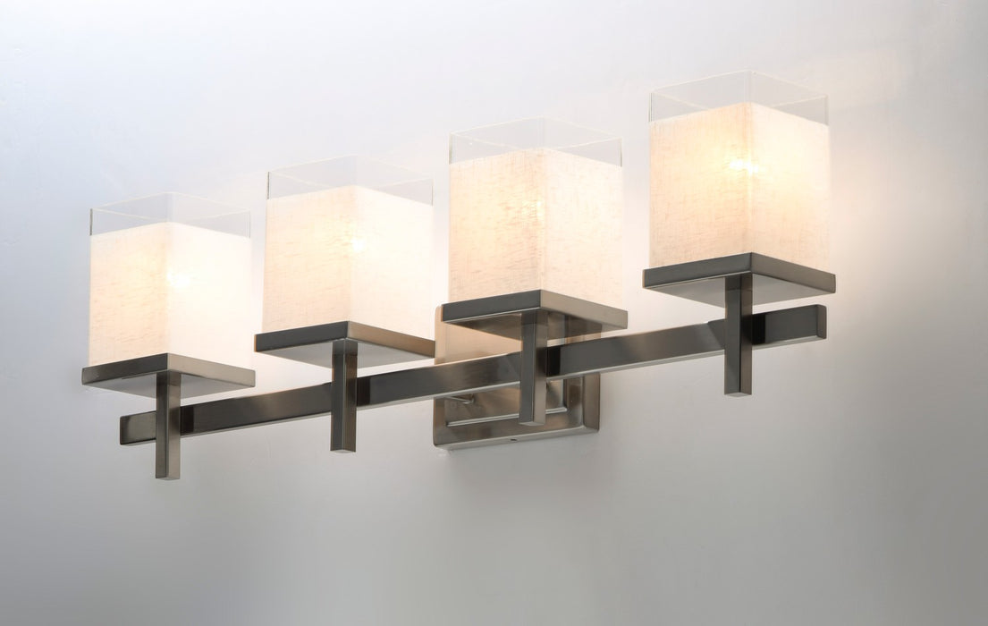 Maxim 2154LNSN Four Light Bath Vanity, Satin Nickel