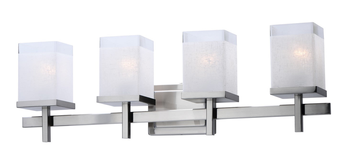Maxim 2154LNSN Four Light Bath Vanity, Satin Nickel
