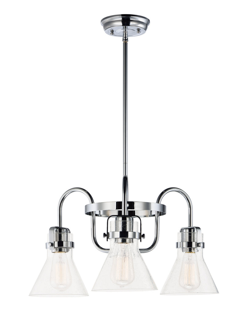 Maxim 26116CDPC Three Light Chandelier, Polished Chrome