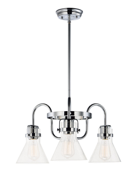 Maxim 26116CDPC Three Light Chandelier, Polished Chrome
