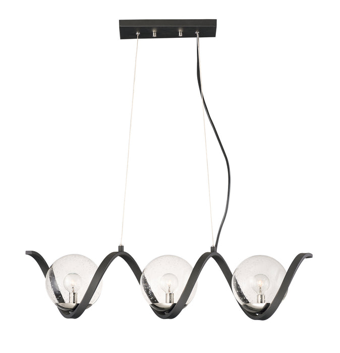 Maxim 35103CDBKPN Three Light Pendant, Black / Polished Nickel