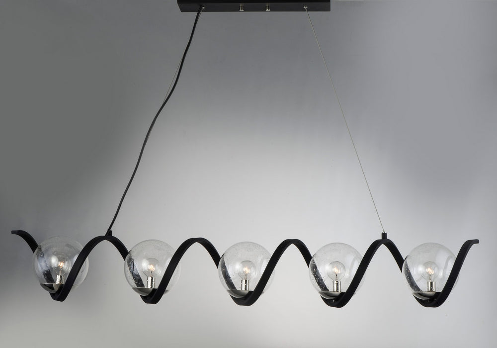 Maxim 35105CDBKPN Five Light Pendant, Black / Polished Nickel