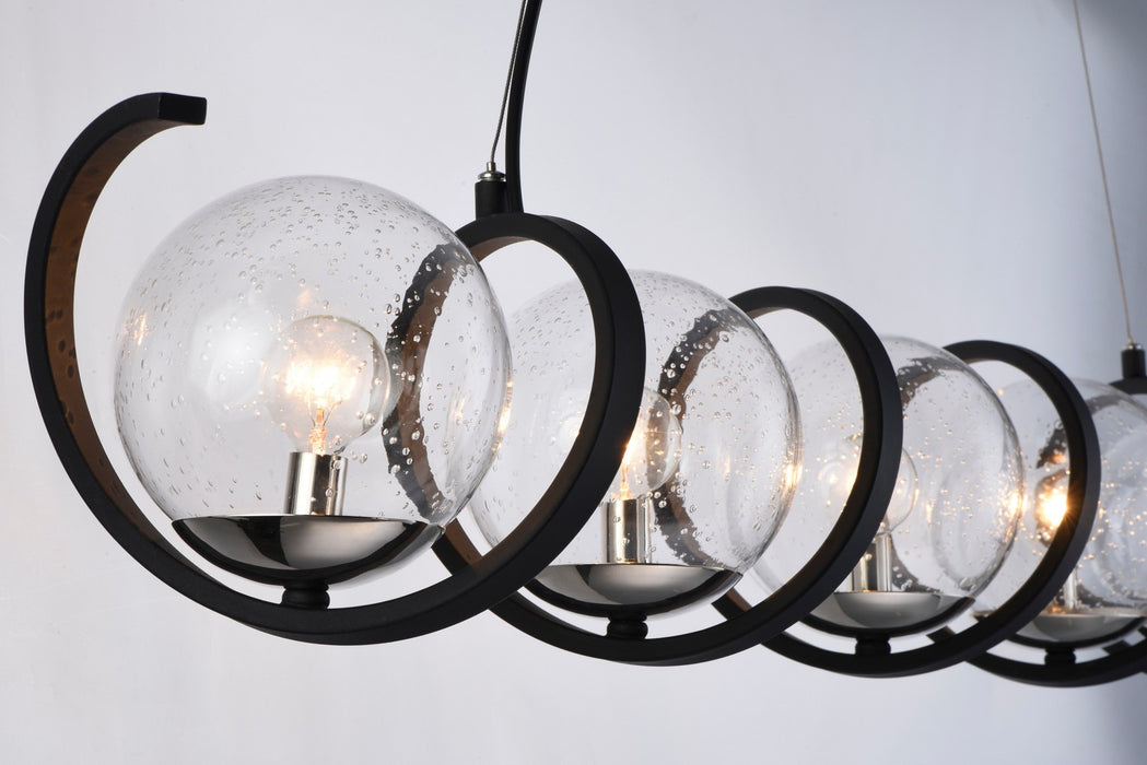 Maxim 35105CDBKPN Five Light Pendant, Black / Polished Nickel