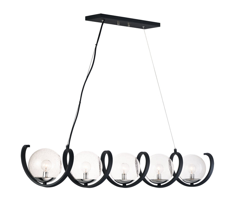 Maxim 35105CDBKPN Five Light Pendant, Black / Polished Nickel