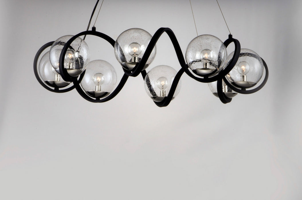 Maxim 35108CDBKPN Eight Light Pendant, Black / Polished Nickel