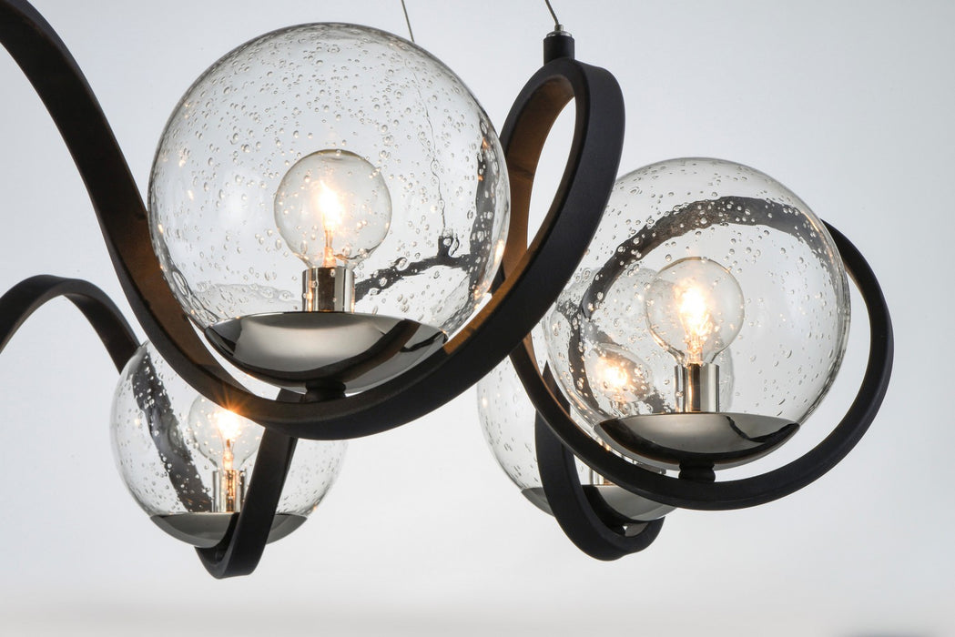 Maxim 35108CDBKPN Eight Light Pendant, Black / Polished Nickel
