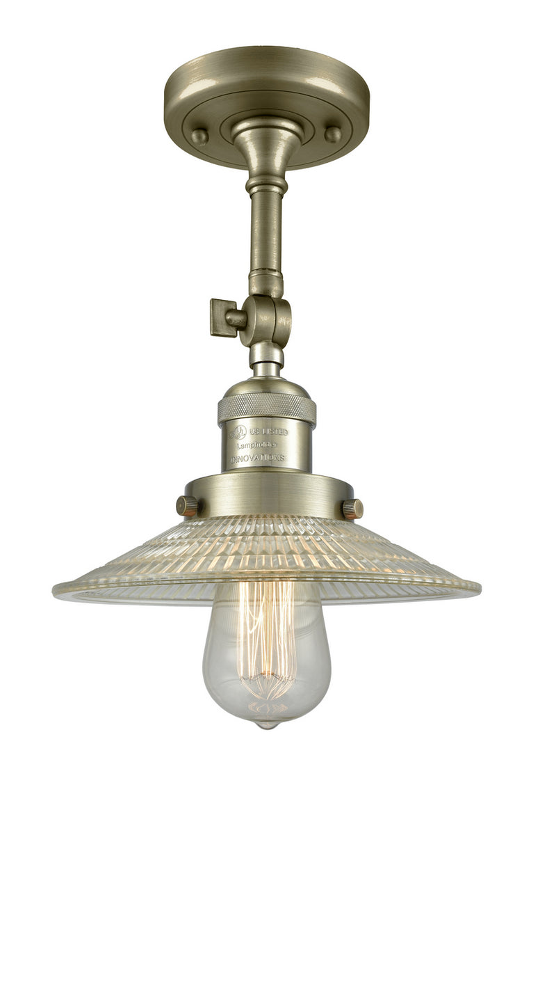 Innovations 201F-AB-G2 One Light Semi-Flush Mount, Antique Brass