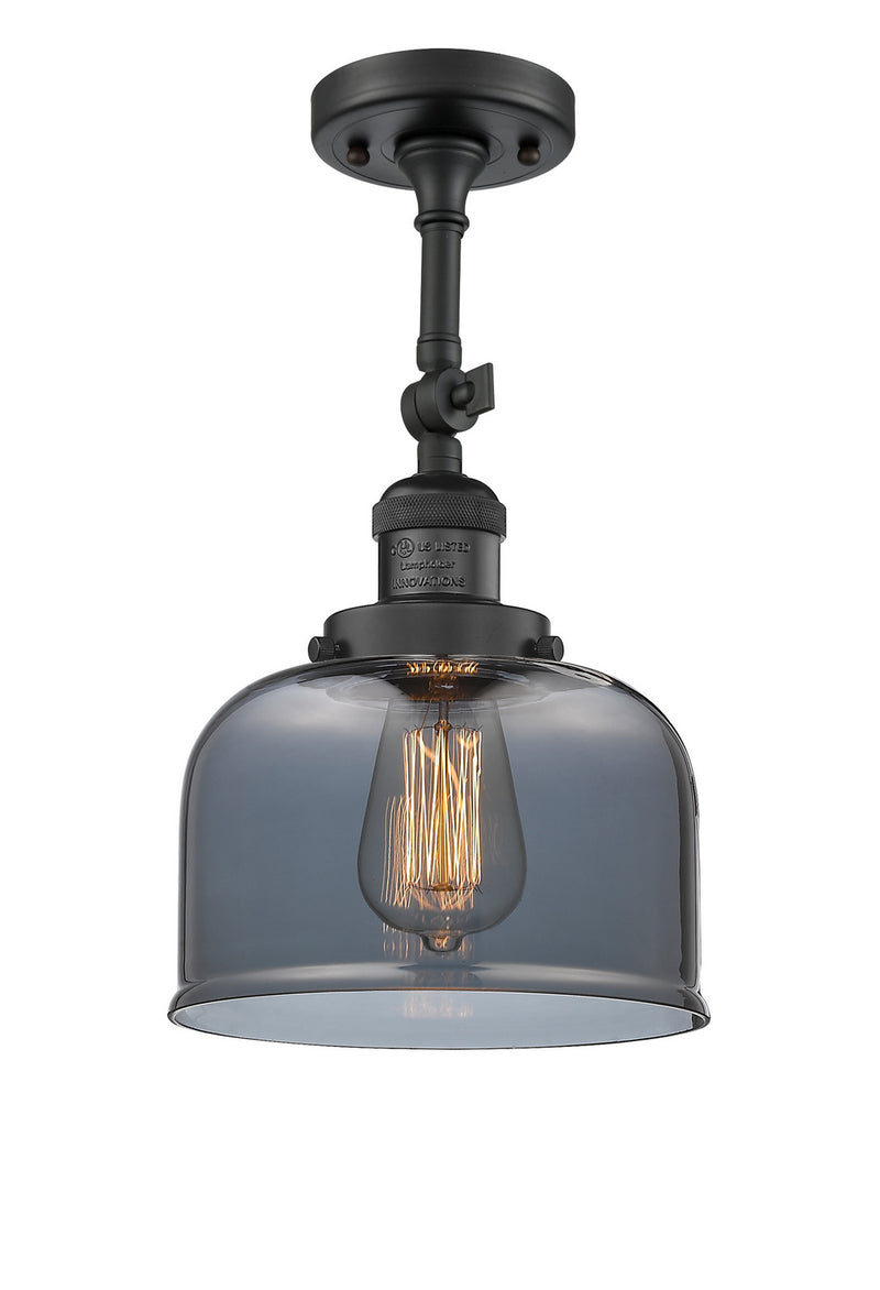 Innovations 201F-BK-G73 One Light Semi-Flush Mount, Matte Black