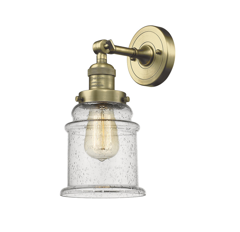 Innovations 203-AB-G184 One Light Wall Sconce, Antique Brass
