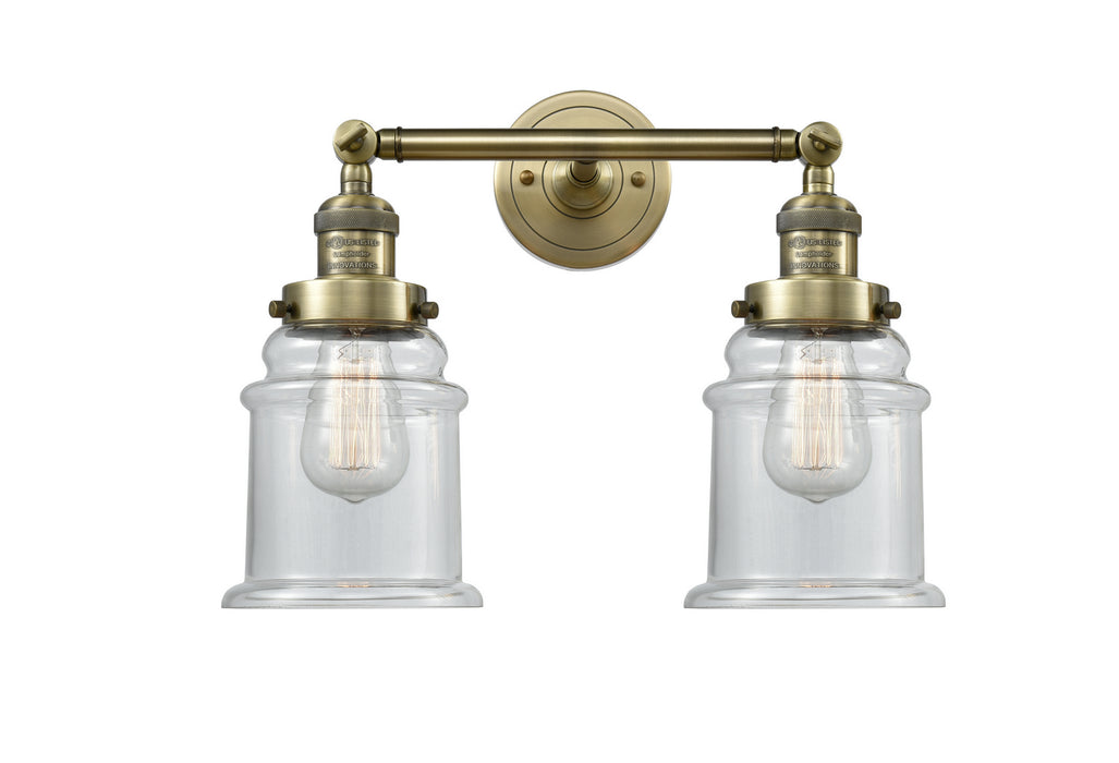 Innovations 208-AB-G182 Two Light Bath Vanity, Antique Brass
