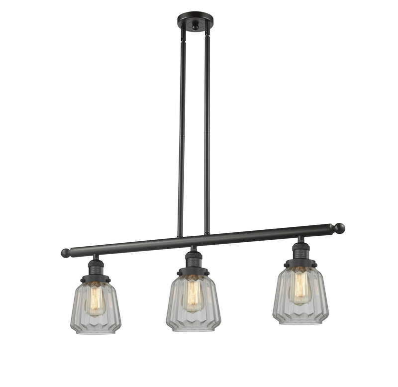Innovations 213-BK-G142 Three Light Island Pendant, Matte Black