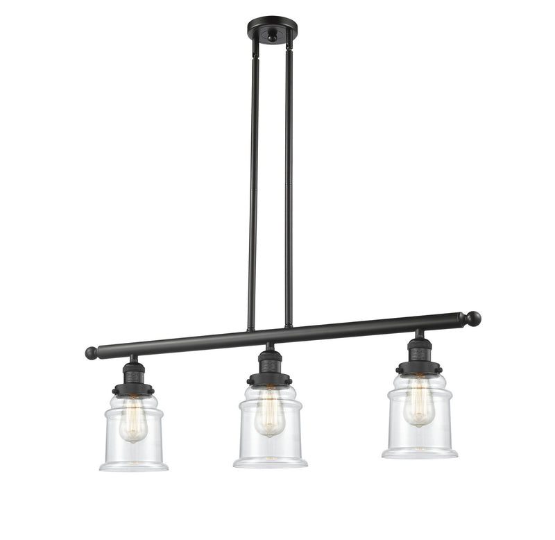 Innovations 213-BK-G182 Three Light Island Pendant, Matte Black