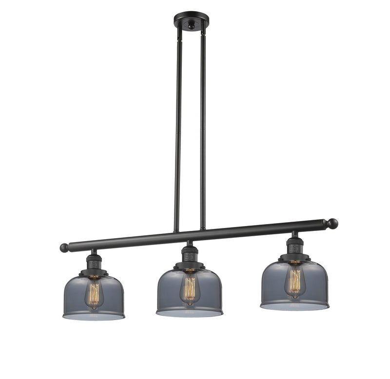 Innovations 213-BK-G73 Three Light Island Pendant, Matte Black