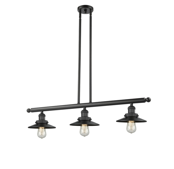 Innovations 213-BK-M6 Three Light Island Pendant, Matte Black