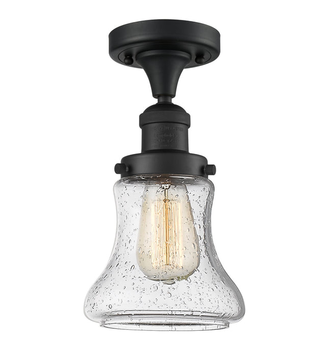 Innovations 517-1CH-BK-G194 One Light Semi-Flush Mount, Matte Black