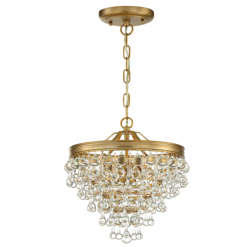 Crystorama 130-VG Three Light Mini Chandelier, Vibrant Gold