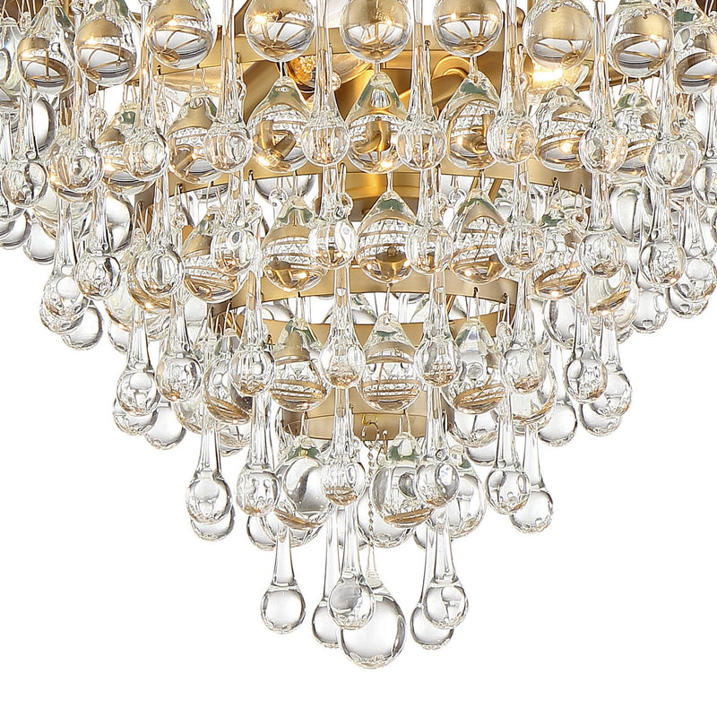 Crystorama 130-VG Three Light Mini Chandelier, Vibrant Gold