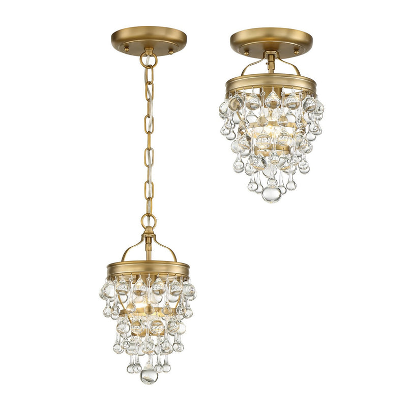 Crystorama 131-VG One Light Mini Chandelier, Vibrant Gold