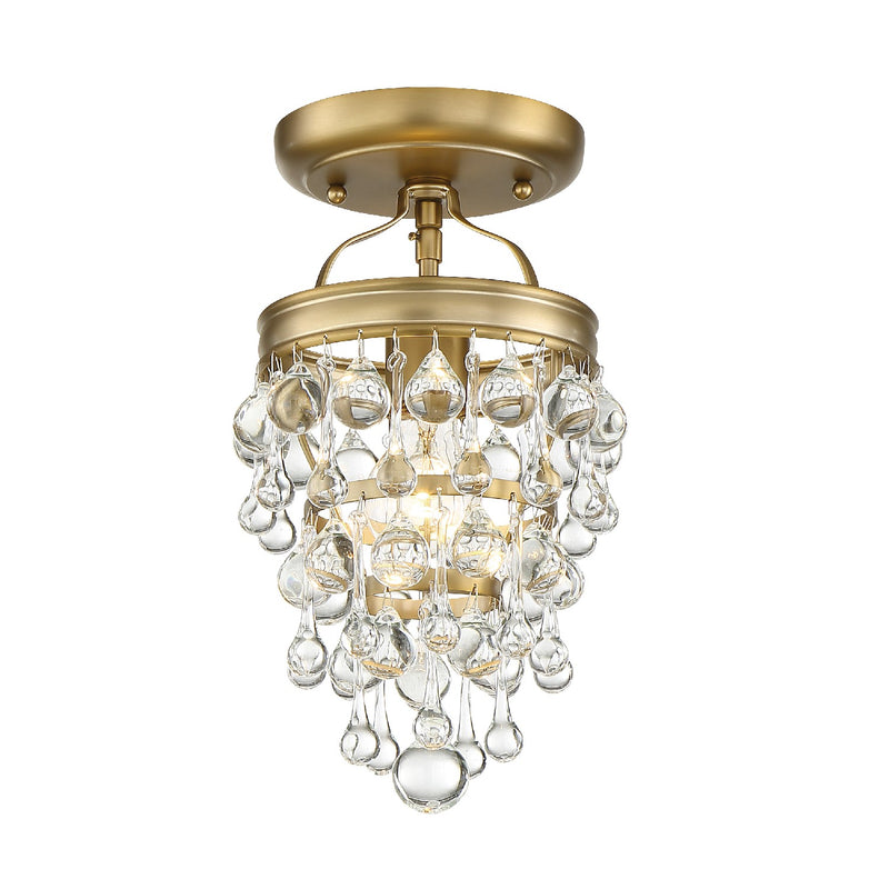 Crystorama 131-VG_CEILING One Light Semi Flush Mount, Vibrant Gold