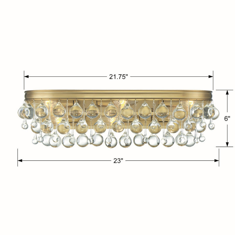 Crystorama 133-VG Six Light Bathroom Vanity, Vibrant Gold