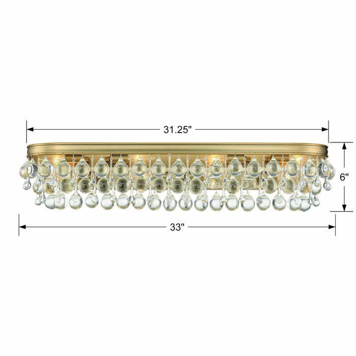 Crystorama 134-VG Eight Light Bathroom Vanity, Vibrant Gold