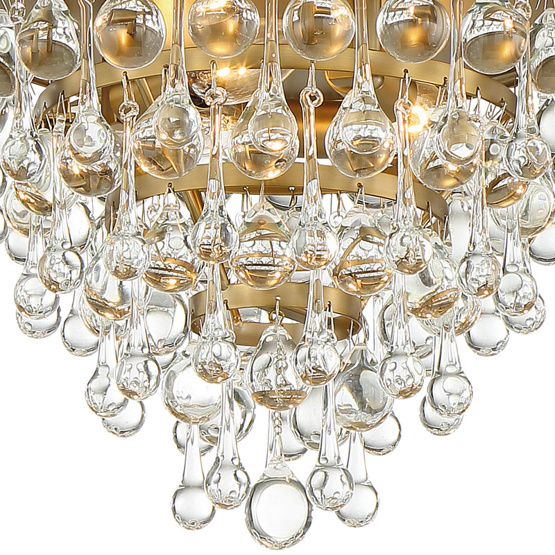 Crystorama 135-VG Three Light Flush Mount, Vibrant Gold