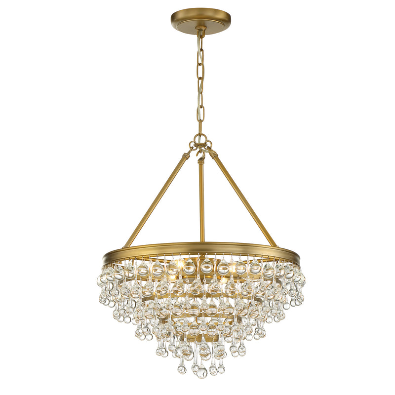Crystorama 136-VG Six Light Chandelier, Vibrant Gold