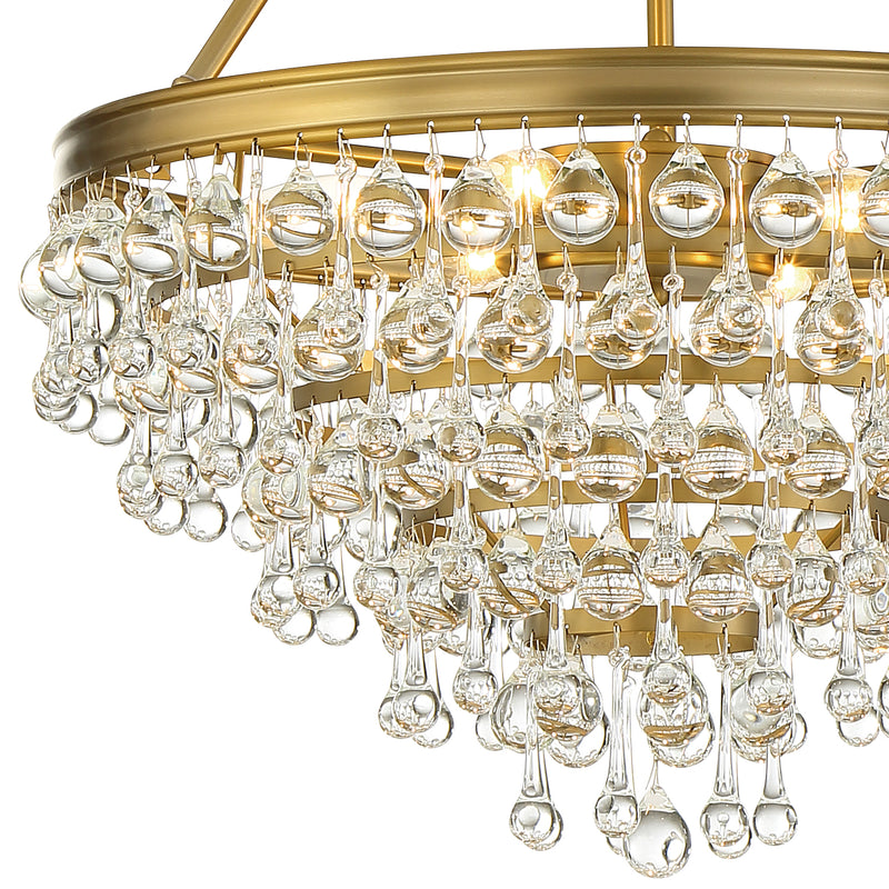 Crystorama 136-VG Six Light Chandelier, Vibrant Gold