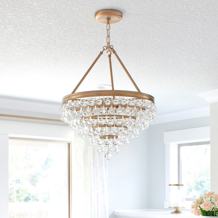Crystorama 136-VG Six Light Chandelier, Vibrant Gold
