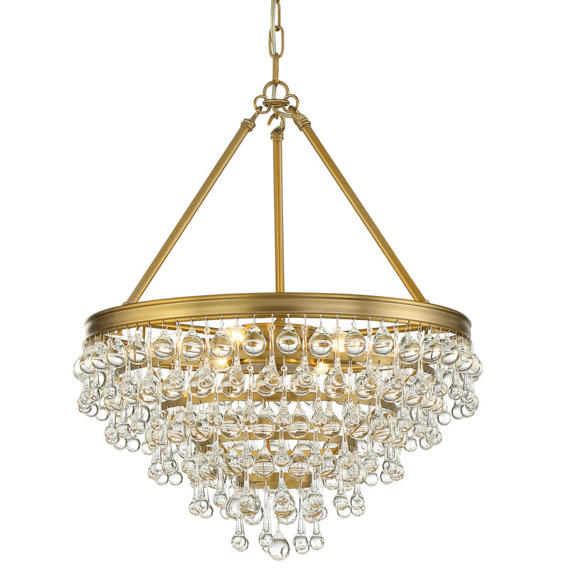 Crystorama 136-VG Six Light Chandelier, Vibrant Gold
