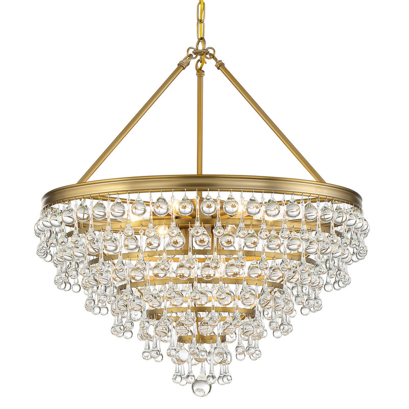 Crystorama 137-VG Eight Light Chandelier, Vibrant Gold