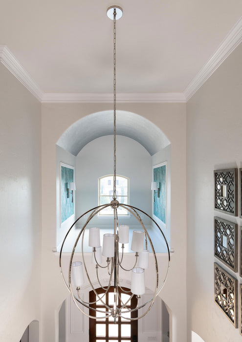Crystorama 2246-PN Eight Light Chandelier, Polished Nickel