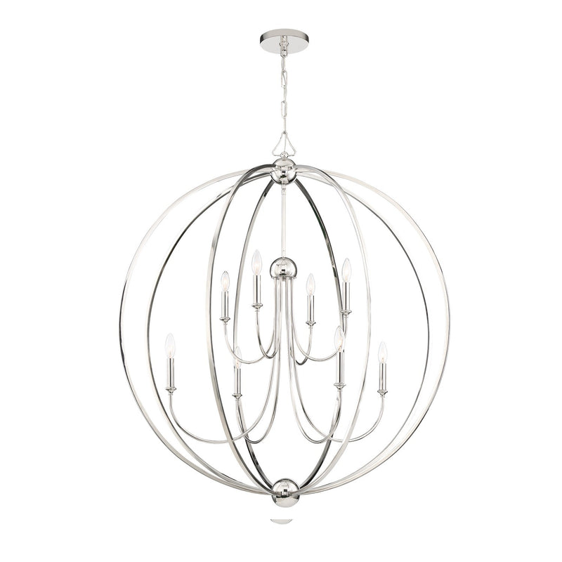 Crystorama 2246-PN_NOSHADE Eight Light Chandelier, Polished Nickel