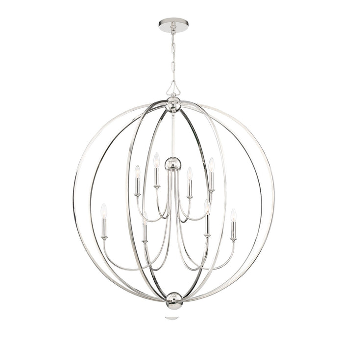 Crystorama 2246-PN_NOSHADE Eight Light Chandelier, Polished Nickel