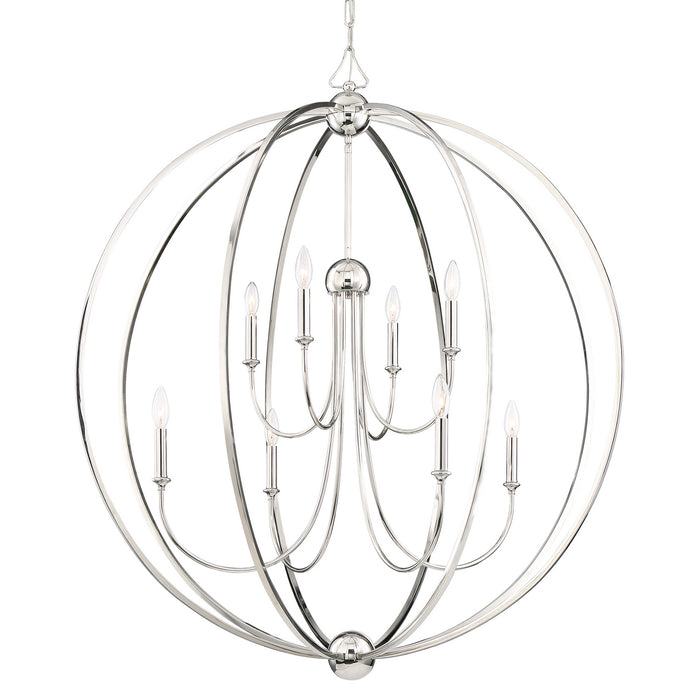 Crystorama 2246-PN_NOSHADE Eight Light Chandelier, Polished Nickel