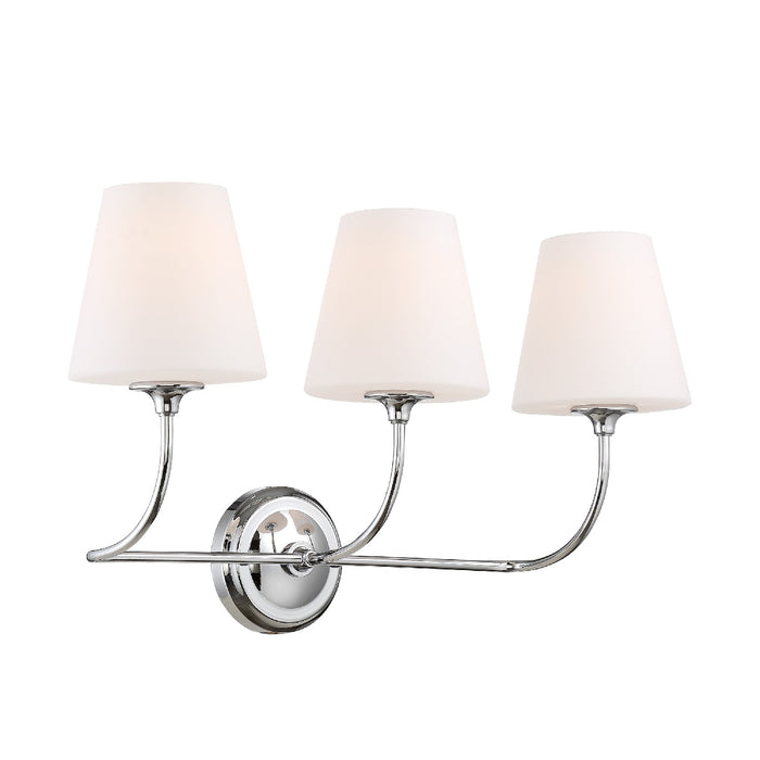Crystorama 2443-OP-CH Three Light Bathroom Vanity, Polished Chrome
