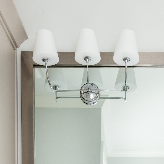 Crystorama 2443-OP-CH Three Light Bathroom Vanity, Polished Chrome