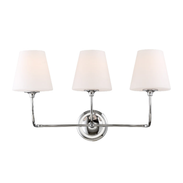Crystorama 2443-OP-CH Three Light Bathroom Vanity, Polished Chrome